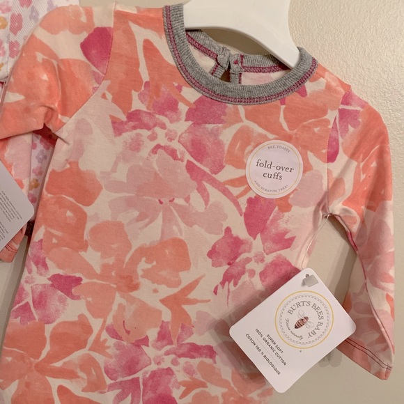 NEW! Set of Burts Bees Snap Onesies Organic Cotton - Picture 3 of 5